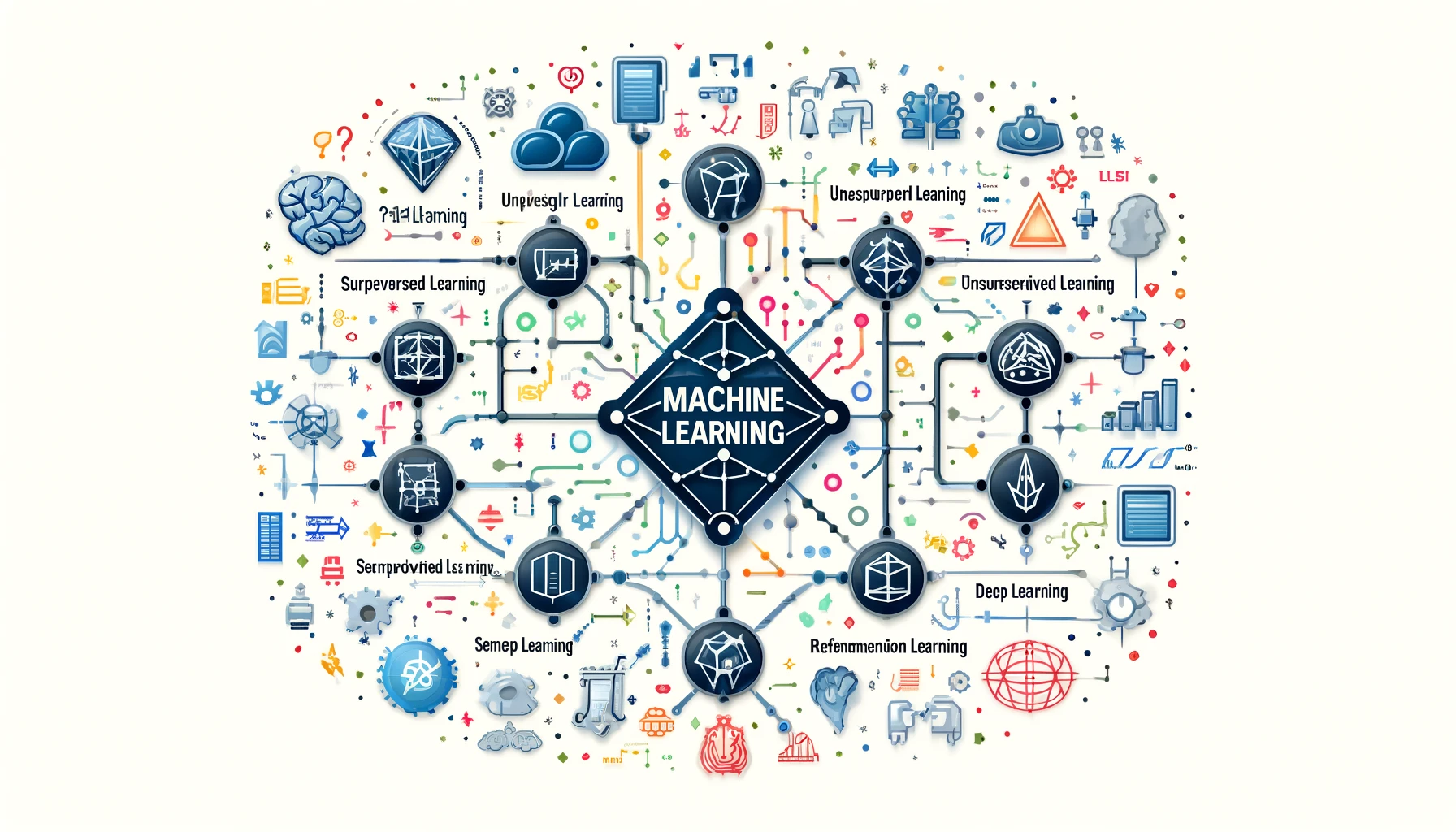 Mapa alegórico de tipos de Machine Learning