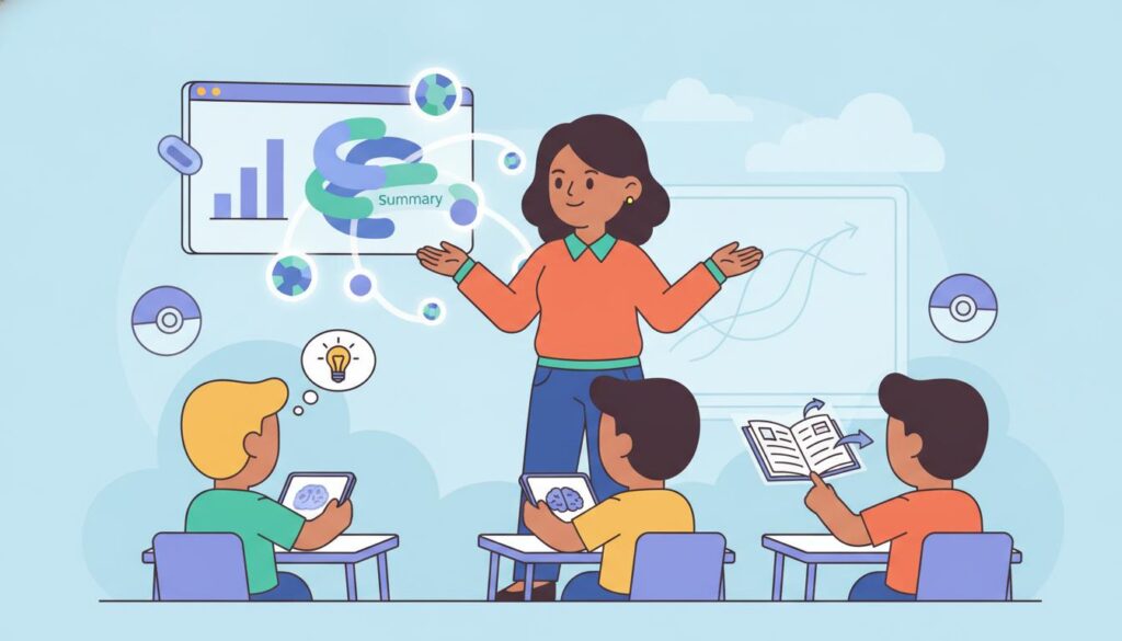 La inteligencia artificial en educación permite a los profesores generar resúmenes precisos y adaptar contenidos complejos para mejorar la comprensión del alumnado.
